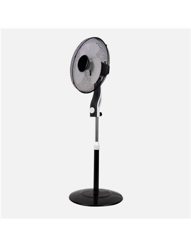 Ventilador De Pie Magico Negro/blanco 3 Vel.45w 3aspas Orientable Fijo Y Rotatorio Regx41x41 Cm