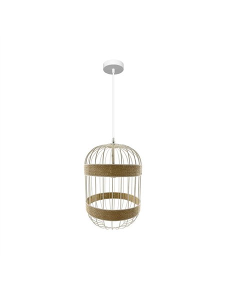 Colgante Piamonte 1xe14 Blanco/natural Regx26x26cm