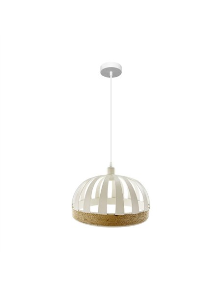Colgante Pienza 1xe27 Blanco/natural Regx35x35cm