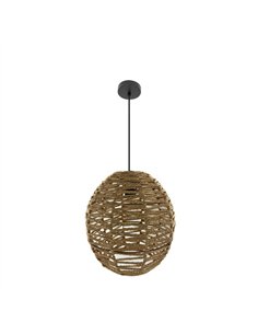 Colgante Isola 1xe27 Negro/natural Regx30x30cm