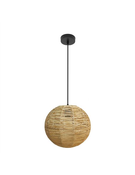 Colgante Orfeo 1xe27 Negro/natural Regx30x30cm Vegetal Marino