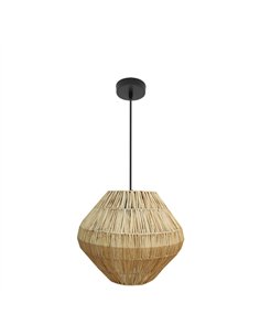 Colgante Nael 1xe27 Negro/natural Regx37x37cm Vegetal Marino