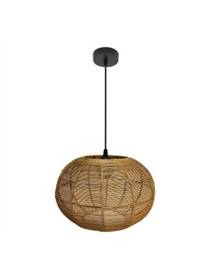 Colgante Kepa 1xe27 Negro/natural Regx30x30cm Rattan