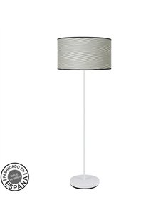 Pie Salon Moda 1xe27 Blanco/surco Gris 163x40x40cm
