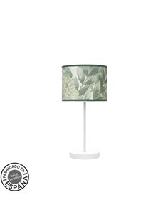 Sobremesa Moda 1xe14 Blanco/hoja Verde 42x17x17cm