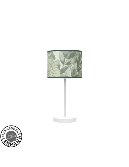 Sobremesa Moda 1xe14 Blanco/hoja Verde 42x17x17cm