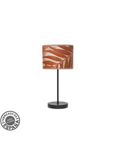 Sobremesa Moda 1xe14 Negro/hoja Caldera 42x17x17cm