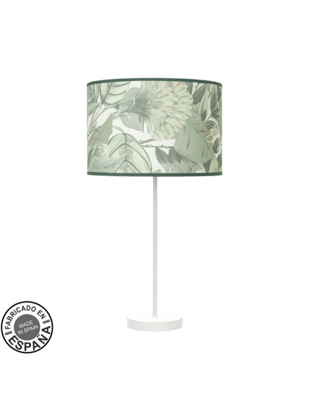 Sobremesa Alto Moda 1xe27 Blanco/hoja Verde 63x30x 30cm
