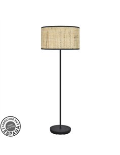 Pie Salon Moda 1xe27 Negro/cañizo Oscuro 163x40x40 Cm