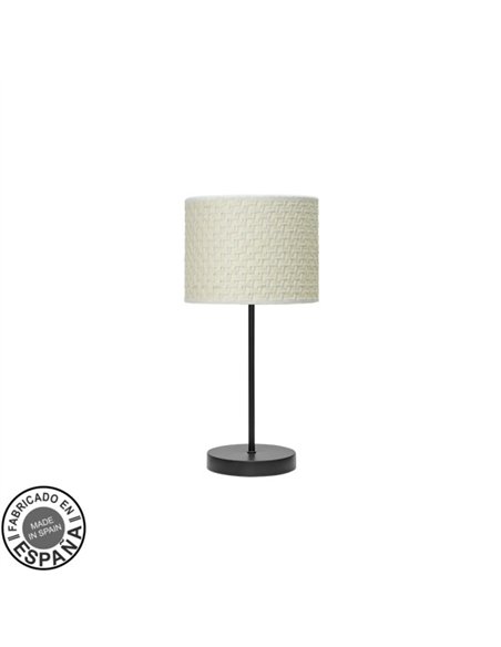 Sobremesa Moda 1xe14 Negro/cañizo Blanco 42x17x17 Cm