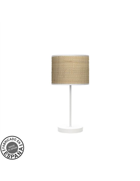 Sobremesa Moda 1xe14 Blanco/cañizo Claro 42x17x17Cm