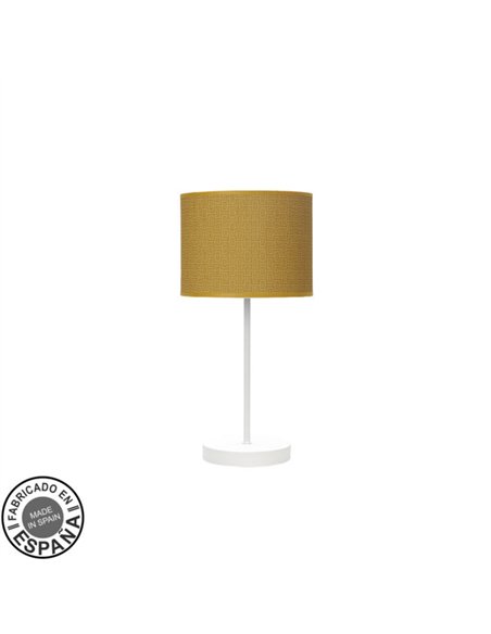 Sobremesa Moda 1xe14 Blanco/amarillo 42x17x17cm