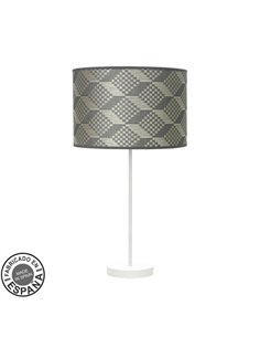 Sobremesa Alto Moda 1xe27 Blanco/tetris Gris 63x30 X30cm