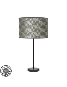 Sobremesa Alto Moda 1xe27 Negro/tetris Gris 63x30 X30cm