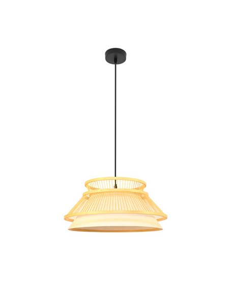 Colgante Bambu Bertino Neg/natural 1xe27 Regx46x46 Cm