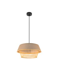 Colgante Bambu Yovani Negro/natural 1xe27 Regx46x46cm