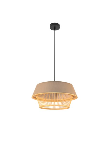 Colgante Bambu Yovani Negro/natural 1xe27 Regx46x46cm