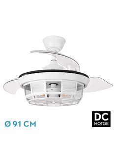 Ventilador Dc Tornado Mini Blanco 3xe27 91d 3aspas Desplegables 6velocidades C/remoto Y Temporizador