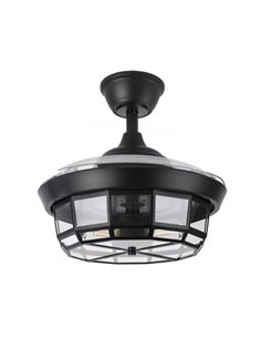 Ventilador Dc Tornado Mini Negro 3xe27 91d 3aspas Desplegables 6velocidades C/remoto Y Temporizador 2