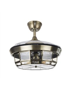 Ventilador Dc Tornado Mini Cuero 3xe27 91d 3aspas Desplegables 6velocidades C/remoto Y Temporizador 2