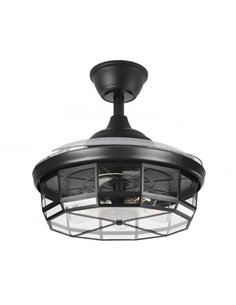 Ventilador Dc Tornado Negro 5xe27 107d 3aspas Desplegables 6velocidades C/remoto Y Temporizador 2