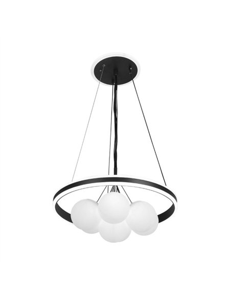 Colgante Rodano Negro 104w 3000-4000-6000k Regx50  X50cm 8320lm C/remoto