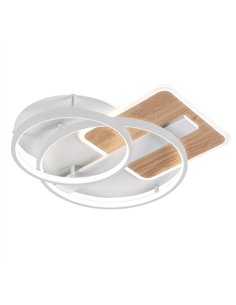 Plafon Azores Blanco/haya 120w 3000-4000-6000k 9x50x50cm 10200lm C/remoto