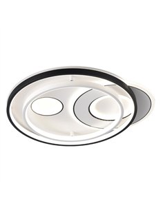 Plafon Evora Circular Negro/blanco 160w 3000-4000-6000k  7x45x52cm 13600lm C/remoto