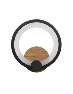 Aplique Sydney 10w 4000k Negro/madera oscura 19