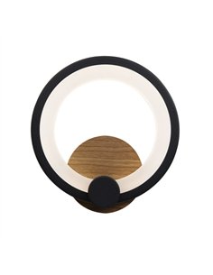 Aplique Sydney 10w 4000k Negro/madera oscura 19 2