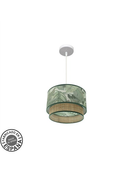 Colgante Congo 30d 1xe27 Blanco/verde-natural