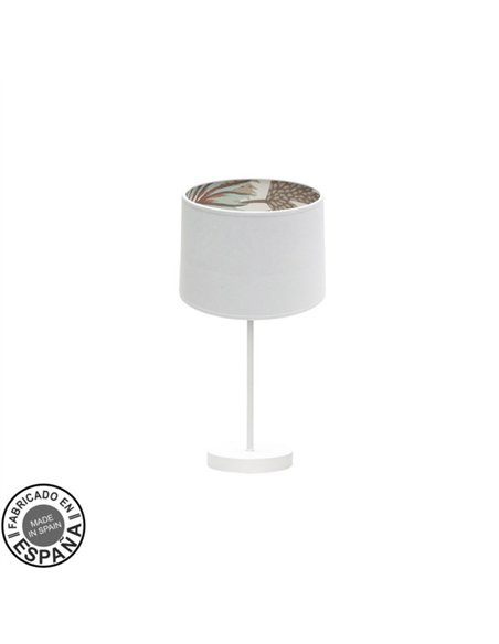 Sobremesa Peq. Tunez 1xe14 Blanco/blanco-estampado