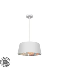 Colgante 40d Tunez 1xe27 Blanco/blanco-estampado