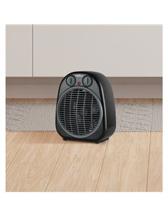Termoventilador Fogata 2000w Negro/gris 2potencias 3funciones Termostato Reg.seguro 2