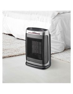 Termoventilador Ceramico PTC Fogon 1500w Plata 2potencias 3funciones Termost. Regu. Seguridad 2