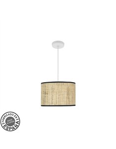 Colgante Moda 1xe27 Blanco/cañizo Oscuro Regx30x3