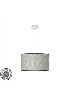 Colgante Moda 2xe27 Blanco/surco Gris Regx40x40cm C/difusor