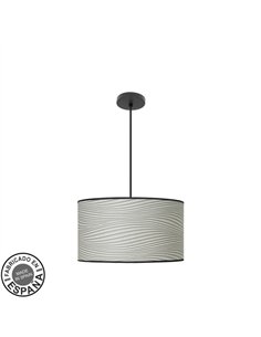 Colgante Moda 2xe27 Negro/surco Gris Regx40x40cm C/difusor