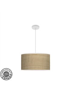 Colgante Moda 2xe27 Blanco/cañizo Claro Regx40x40 C/difusor
