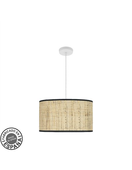 Colgante Moda 2xe27 Blanco/cañizo Oscuro Regx40x40cm C/difusor