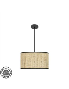 Colgante Moda 2xe27 Negro/cañizo Oscuro Regx40x40 C/difusor