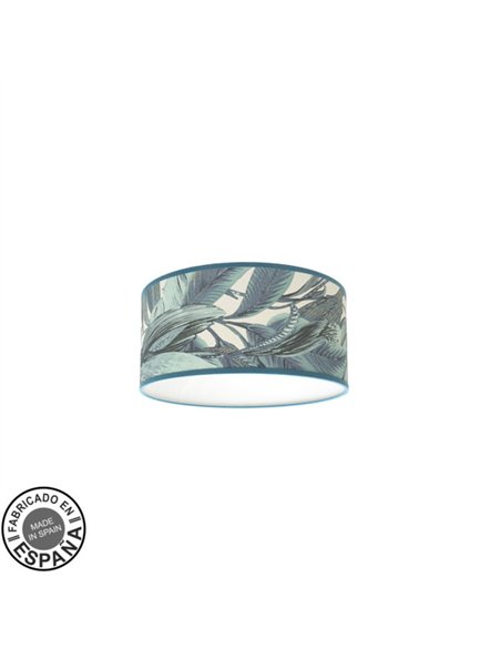 Plafon Argel 3xe27 Hoja Azul 15x30x30 Cm