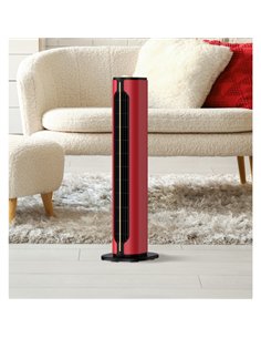 Termoventilador vertical ceramico Ptc 1500w Canada Rojo/negro 2potencias 3funciones Termost.seg.antivuelco 61 2
