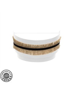 Aplique Doble Angola 1xe27 Negro/blanco-yute 17x30x15cm