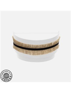 Aplique Doble Angola 1xe27 Negro/blanco-yute 17x30x15cm 2