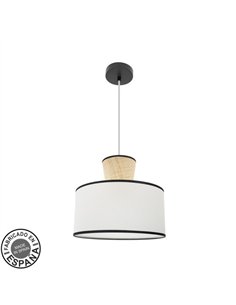 Colgante Camboya 1xe27 Negro/blanco/natural Regx40x40cm