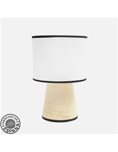 Sobremesa Camboya 1xe27 Blanco/natural 39x25x25cm 2