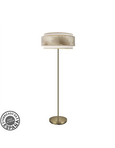 Pie Salon Nepal 3p 1xe27 Cuero/blanco/oro 160x40x40 Cm