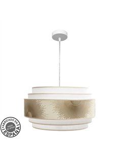 Colgante Nepal 5P 3xe27 Blanco/oro Regx50x50cm