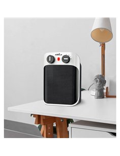 Termoventilador Ceramico Libia 1800w Blanco/negro 2potencias 3funciones Antivu.segur.luz Ind.26 2